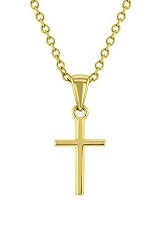 little handsome unisex silver cross toddlers necklace